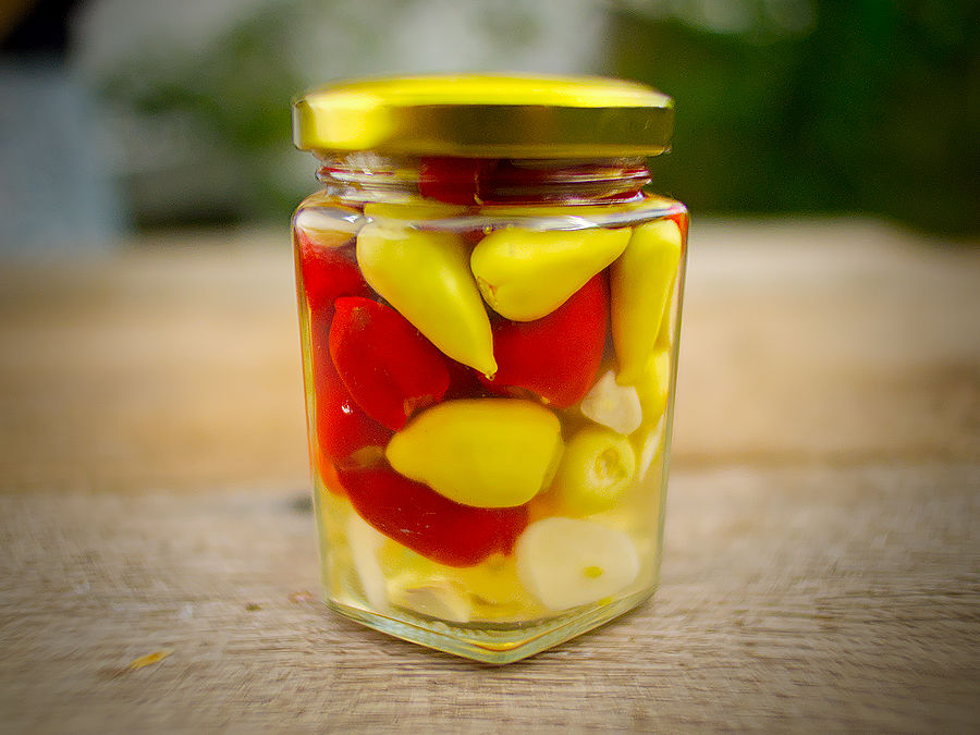 Turkish Pickling chilli in jar