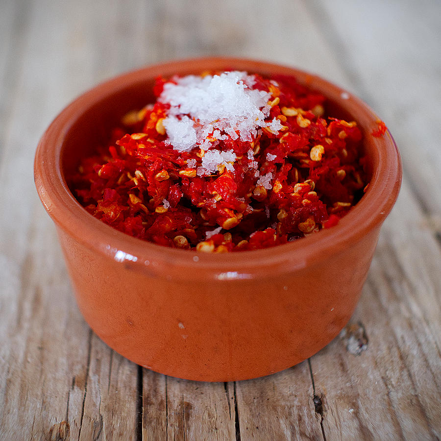 Tabasco Chilli salt and chillies