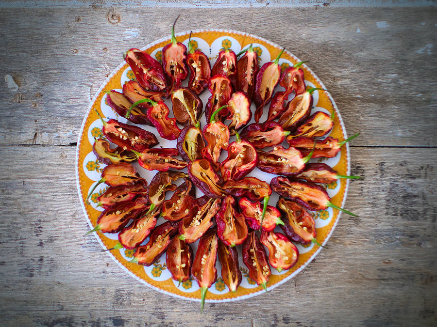 Sliced Kraken chilli pods